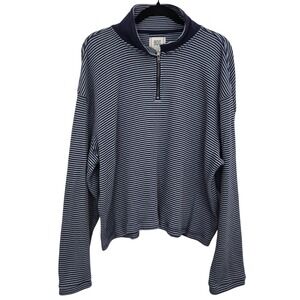BDG Urban Outfitters Quarter Zip Sweater‎ XL Striped  Ribbed Boxy Crop Pullover